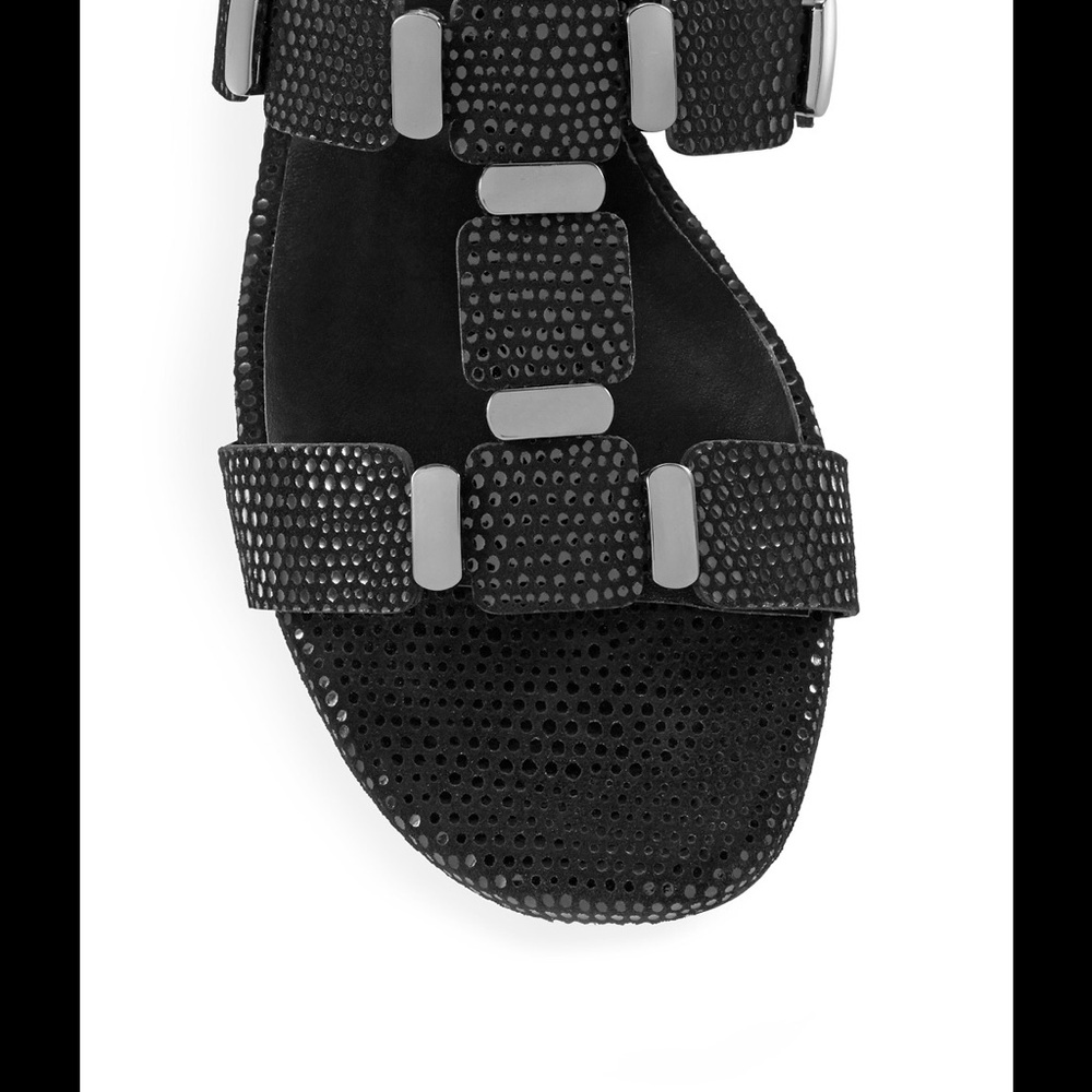 Chico's Black Studded Leather Sandal